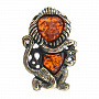 Брошь с янтарем "Знак зодиака Лев", фотография 3. Интернет-магазин ЛАВКА ПОДАРКОВ