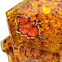 Шкатулка из янтаря шестиугольная "Дубовый лист", фотография 2. Интернет-магазин ЛАВКА ПОДАРКОВ