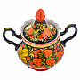 Сахарница "Клубника". Хохлома, фотография 1. Интернет-магазин ЛАВКА ПОДАРКОВ