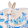 Тарелка-пасхальница с ручной росписью "Кролик" на 8 яиц, фотография 4. Интернет-магазин ЛАВКА ПОДАРКОВ