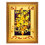 300683-НП Картина Янтарная Композиция "БУКЕТ В ВАЗЕ"50*70 см