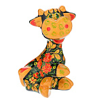 0042500 Хохлома Скульптура КОПИЛКА "ВЕСЕЛАЯ КОРОВА" 12*17см фарфор