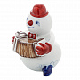 Скульптура "Снеговик с гармошкой". Гжель, фотография 5. Интернет-магазин ЛАВКА ПОДАРКОВ
