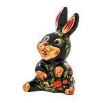 0063598 Хохлома Скульптура СИМВОЛ ГОДА 2023 "КРОЛИК заяц сидящий" 5,5*4*,9,5см