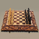 0016896  Нат.дерево ШАХМАТЫ  РЕЗНЫЕ В АССОРТИМЕНТЕ  60*30см