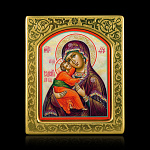 0066546-0044 Икона рукописная Владимирская Божия Матерь перламутр 150-180 мм рама сус зол