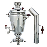 202719/7л-рюмка Самовар жаровой  (латунный, никелирован)+труба