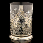 0048691 Серебро 875* ПОДСТАКАННИК гравировка, чернение серебра, в П/У