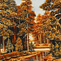 Картина  янтарная "Река в лесу" 60х80 см, фотография 6. Интернет-магазин ЛАВКА ПОДАРКОВ