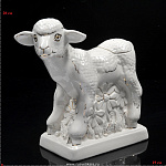 -0,5л Фарфор ШТОФ "ОВЕЧКА" белый с зол. в комплекте (5022)