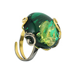 0068193/7,01г Серебро 925* КОЛЬЦО  вст.Янтарь родий/позолота