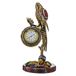 Часы настольные из камня "Попугай"