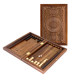 0062517/125-14 Нарды+Шашки "СЕВАНСКИЕ-5" из массива черного дуба 36*46см