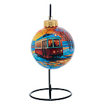 Елочный шар с ручной росписью "Трамвай"