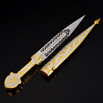 0040770 Серебро 875* КИНЖАЛ сувенирный ДАМСКИЙ гравировка, позолота в П/У 139,1