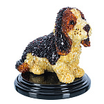 300866-НП Скульптура из Янтаря собака "БИГЛЬ" 23*23 см
