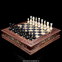 Шахматы в ларце с инкрустацией из янтаря и янтарными фигурами, фотография 1. Интернет-магазин ЛАВКА ПОДАРКОВ