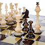 Шахматный ларец с фигурами из янтаря "Капучино" 48х48 см, фотография 4. Интернет-магазин ЛАВКА ПОДАРКОВ
