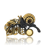 0045386/1812.4 Брошь Улитка на ветке (белый)