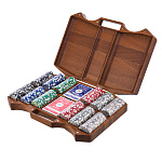Покерный набор в резном чемоданчике из ясеня "Арабеска-5"