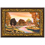 300190 НП-Картина Янтарная "ПЕЙЗАЖ" (баг.29*20 см/ полот.24*15 см)