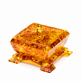 Шкатулка из янтаря "Квадратная", фотография 5. Интернет-магазин ЛАВКА ПОДАРКОВ