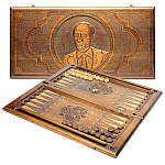 0040222/30*60см Нарды резные ПРЯМЫЕ "ПУТИН ВВ" 30*60СМ 