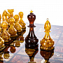 Шахматы с инкрустацией и фигурами из янтаря "Жемчужина Питера" 43х43 см, фотография 4. Интернет-магазин ЛАВКА ПОДАРКОВ
