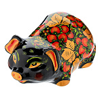 0042496 СГ 2019 Хохлома Сувенир КОПИЛКА "СВИНКА большая"26*15*13см фарфор