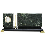 0078151 Нат.камень ВИЗИТНИЦА - ЧАСЫ  (прямоуг)