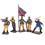 0063260 Оловянная миниатюра Набор солдатиков "США АРМИЯ СЕВЕРА" (композиция из 5 фигур)