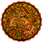 8184  Хохлома ПОДНОС С РОСПИСЬЮ д.50см 