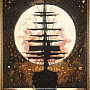 Картина янтарная "Закат и парусник" 60х80 см, фотография 3. Интернет-магазин ЛАВКА ПОДАРКОВ