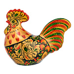 0024677  Хохлома Статуэтка "ПЕТУХ" большой 18*10*14 см керамика