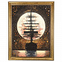 Картина янтарная "Закат и парусник" 60х80 см, фотография 1. Интернет-магазин ЛАВКА ПОДАРКОВ