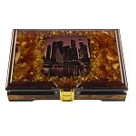 Шкатулка янтарная "Москва-Сити"