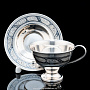 Чайная пара с гравировкой и чернением (серебро 875*), фотография 1. Интернет-магазин ЛАВКА ПОДАРКОВ