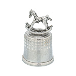 0078371 Сувенир НАПЕРСТОК  ЛОШАДКА-КАЧАЛКА,1,8*1,5см 