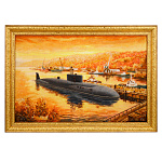 Картина янтарная "Подводная лодка" 60х40 см