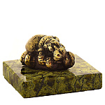 0034515/ФР Нат.камень СКУЛЬПТУРА "Бегемоты камасутра" Змеевик Бронза