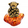 Статуэтка с янтарем "Мишка Тедди с цветами", фотография 1. Интернет-магазин ЛАВКА ПОДАРКОВ