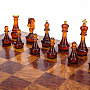 Шахматный ларец из березового капа с янтарными фигурами 42х42 см, фотография 2. Интернет-магазин ЛАВКА ПОДАРКОВ