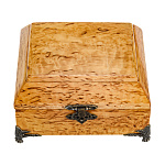 0080333 Нат.дерево ШКАТУЛКА "Ларчик" 15,5*12,5*10см Карельская береза