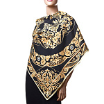  Сувенирный платок ЗЛАТОУСТОВСКАЯ ГРАВЮРА 90*90см состав:шелк70% вискоза30% МД НиныРучкиной