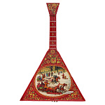 103724 -25см игрушка Балалайка расписная ЗИМНЯЯ ТРОЙКА крас