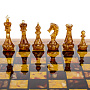 Шахматы с инкрустацией и фигурами из янтаря 37х37 см, фотография 3. Интернет-магазин ЛАВКА ПОДАРКОВ