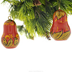 0021028 Хохлома Елочная игрушка "Груша"55*45мм 08270055045