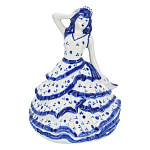 6378/коб Гжель Колокольчик "Барышня" 16см Авт.Тарыгин М.В.