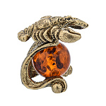 0080567 Скульптура из бронзы с янтарем "Знаки зодиака. Рак"177