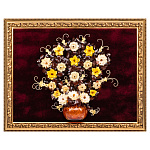 0057143-НП/116*92см  КАРТИНА  "БУКЕТ ЦВЕТОВ" Багет (Итал) дерево